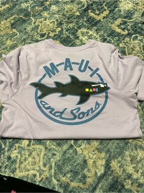 Maui and Sons Lilac Tee with Shark Logo